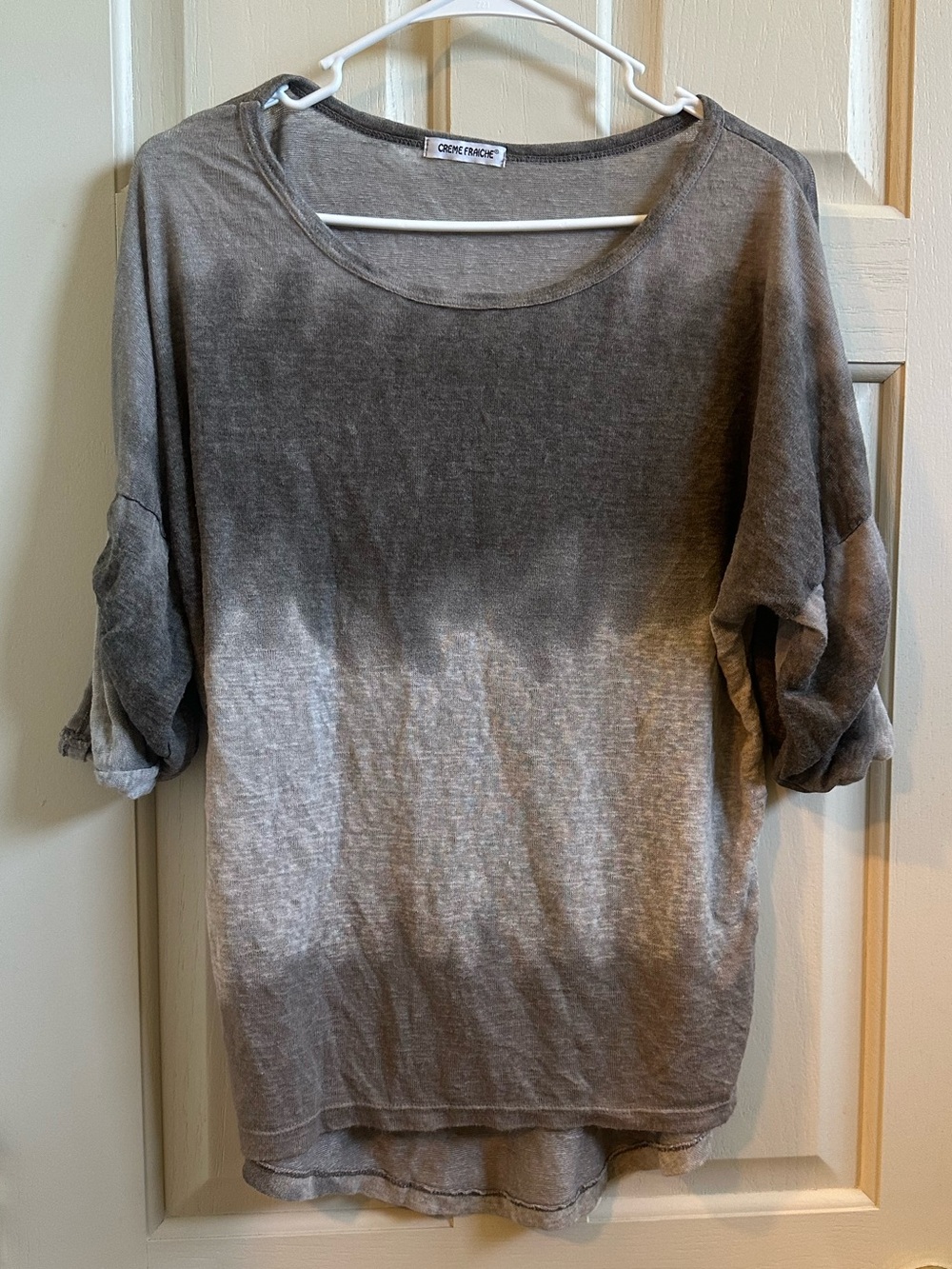 Grey Ombre Roll-Sleeve Tunic XL